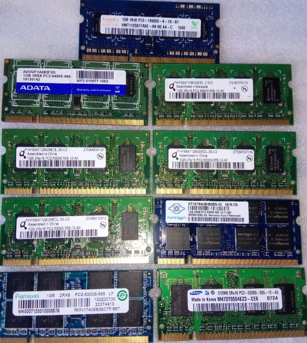 Memória portátil 1GB DDR2 DDR3 PC2 PC3