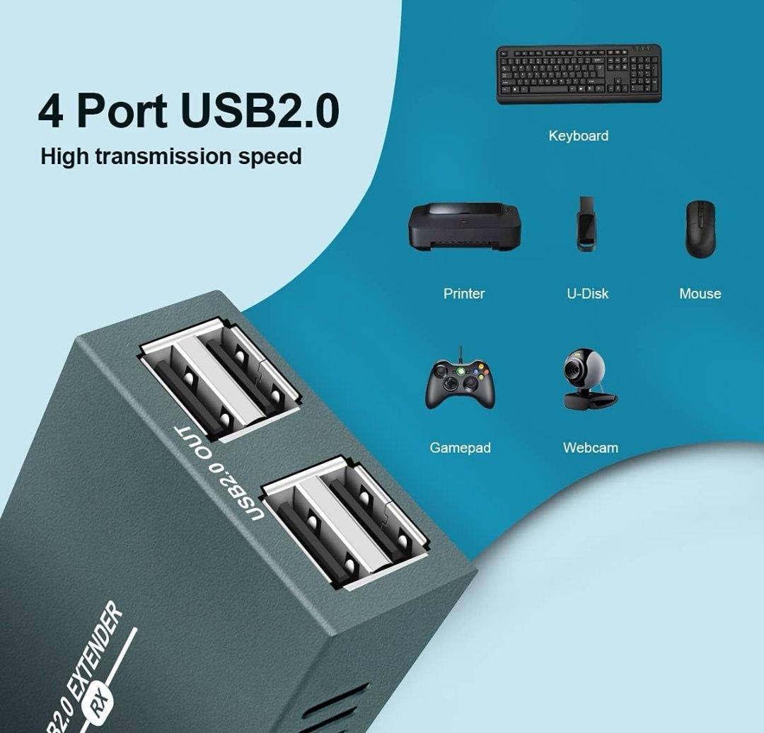 USB Extender adapter 4 port USB