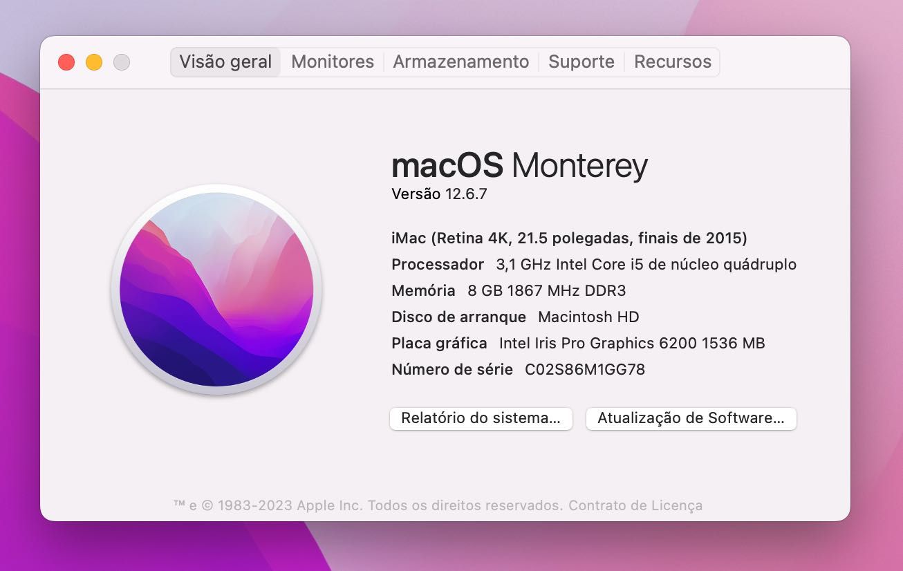 iMac 21.5" (final 2015), retina4k, 3.1Ghz i5, 8GB RAM + teclado + rato