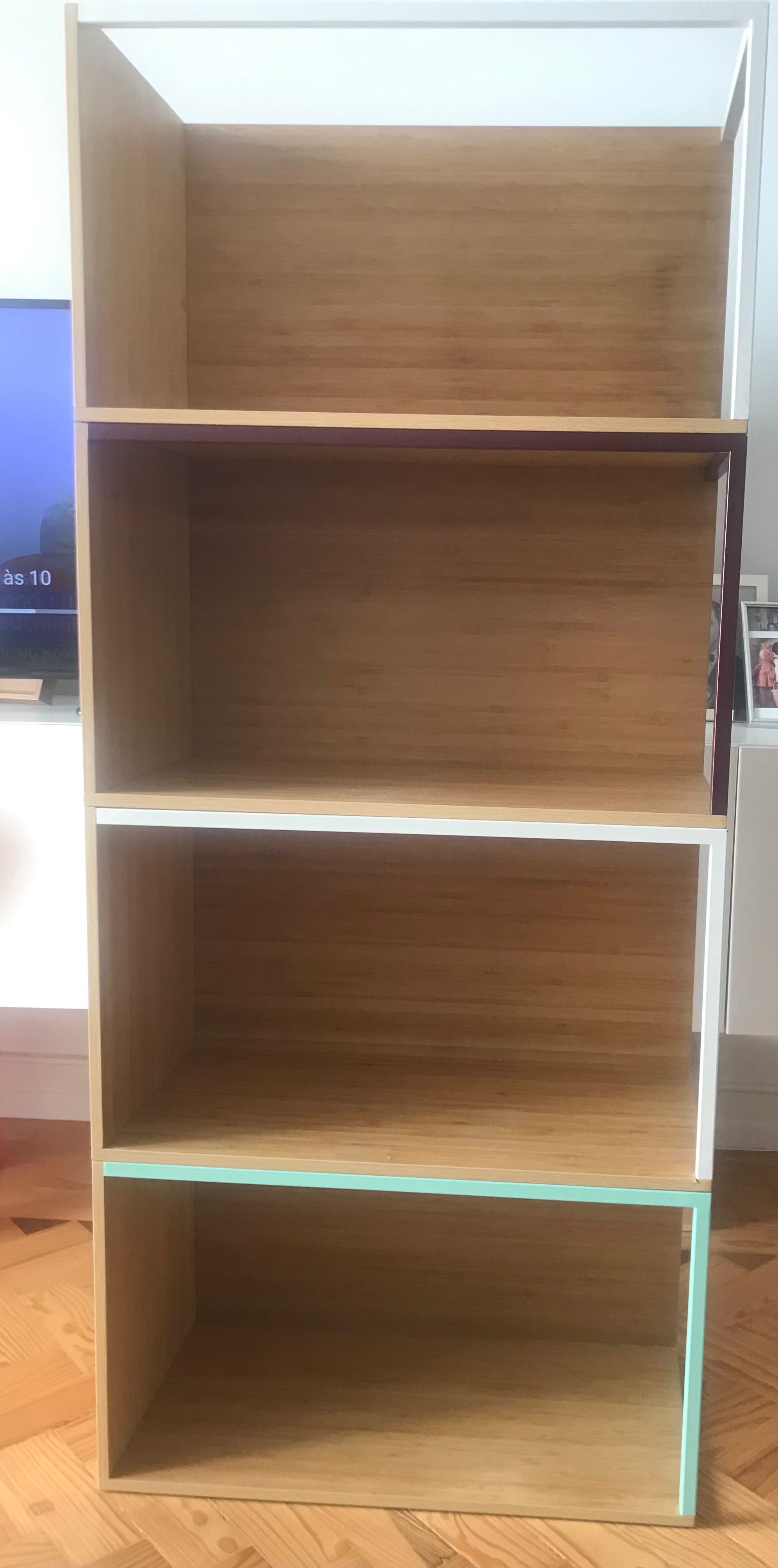 Estante modular madeira e metal