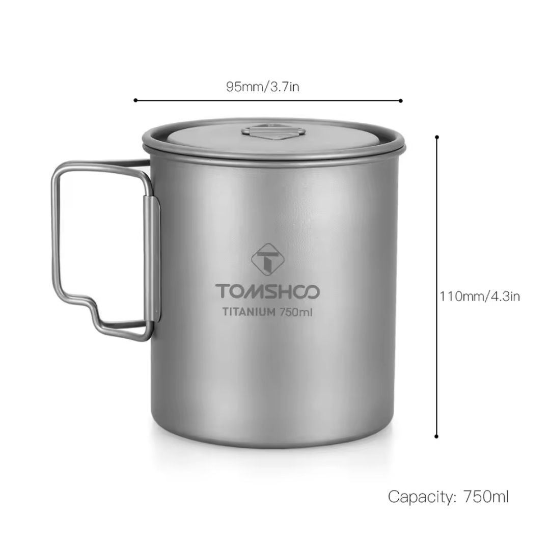 Титанова кружка чашка 750мл. Tomshco Titanium, нова, оригінал