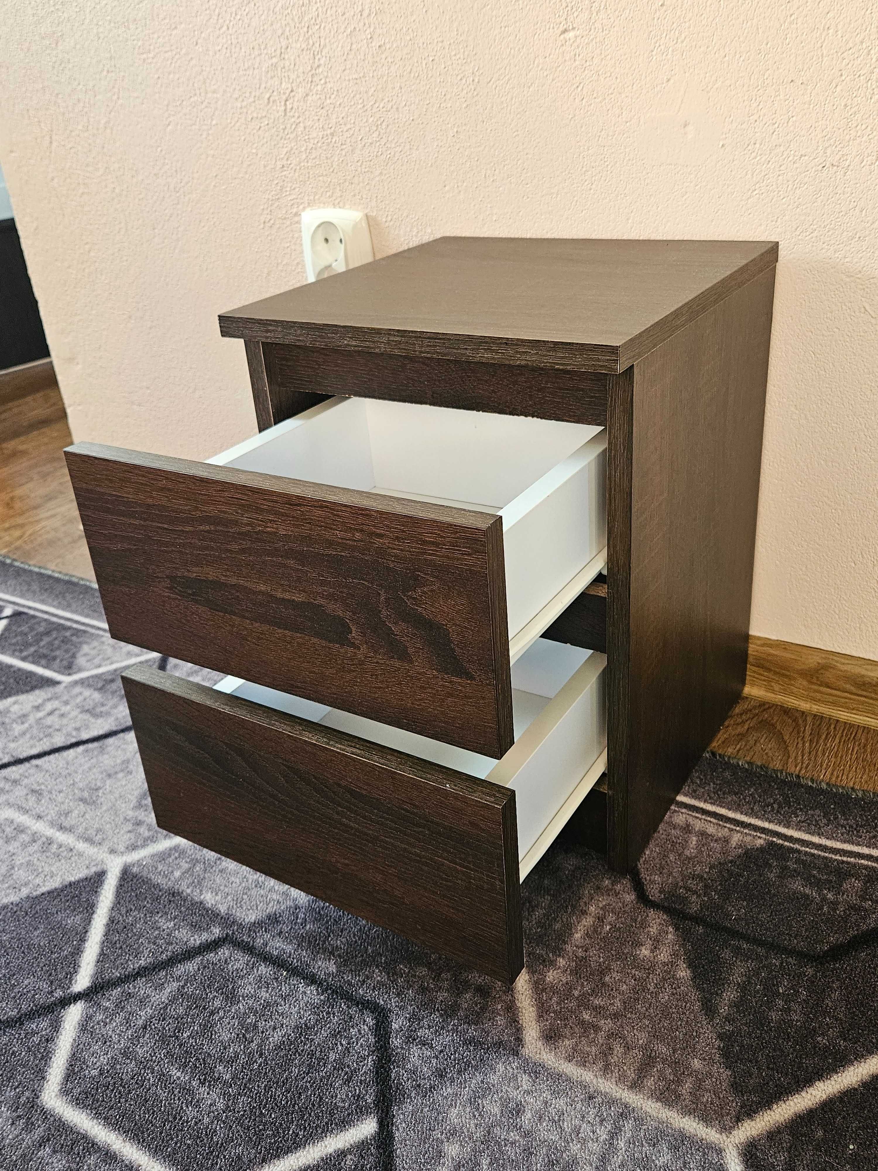 Złożona szafka nocna 40x30cm szuflady, Dąb Wenge nakastlik do sypialni