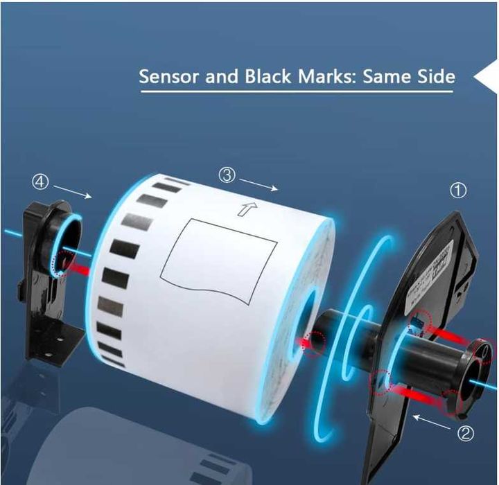 BETCKEY etykiety do Brother QL 50mm x 30,48 m ciągłe różowe 6 szt