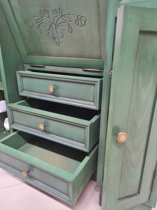 Armário de wc verde estilo vintage 83cms NOVO