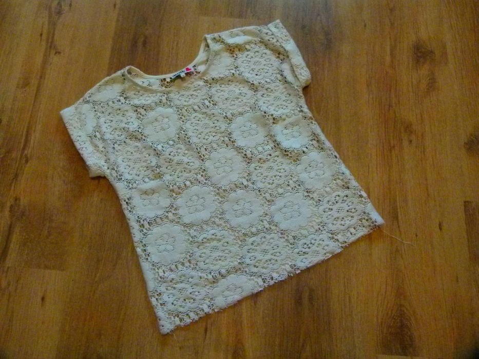 Chelsea bluzka koszulka koronkowa kremowa rozmiar 36 S