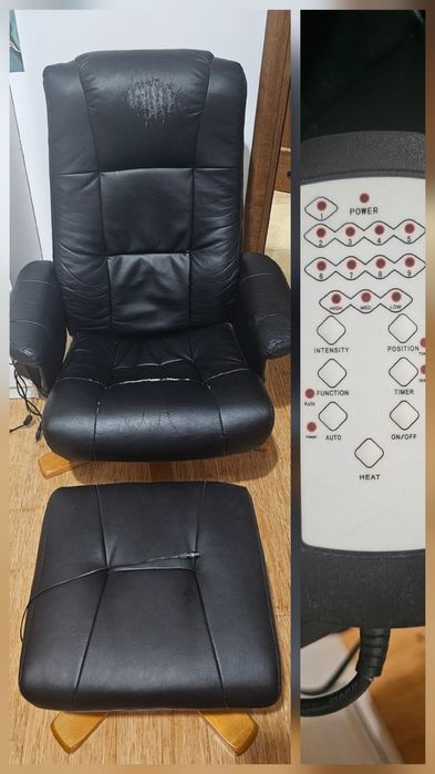 Fotel z podnóżkiem masujący