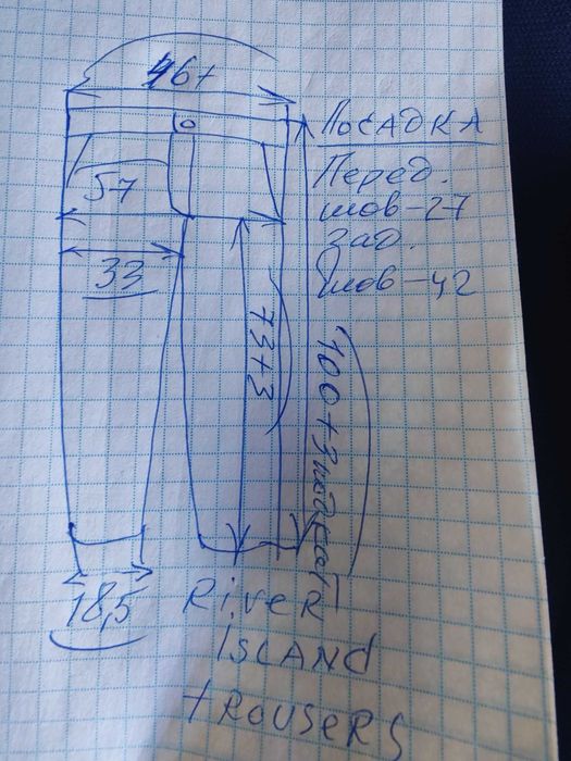 Джинсы брюки River Island trousers Англия w36 stretch navy.