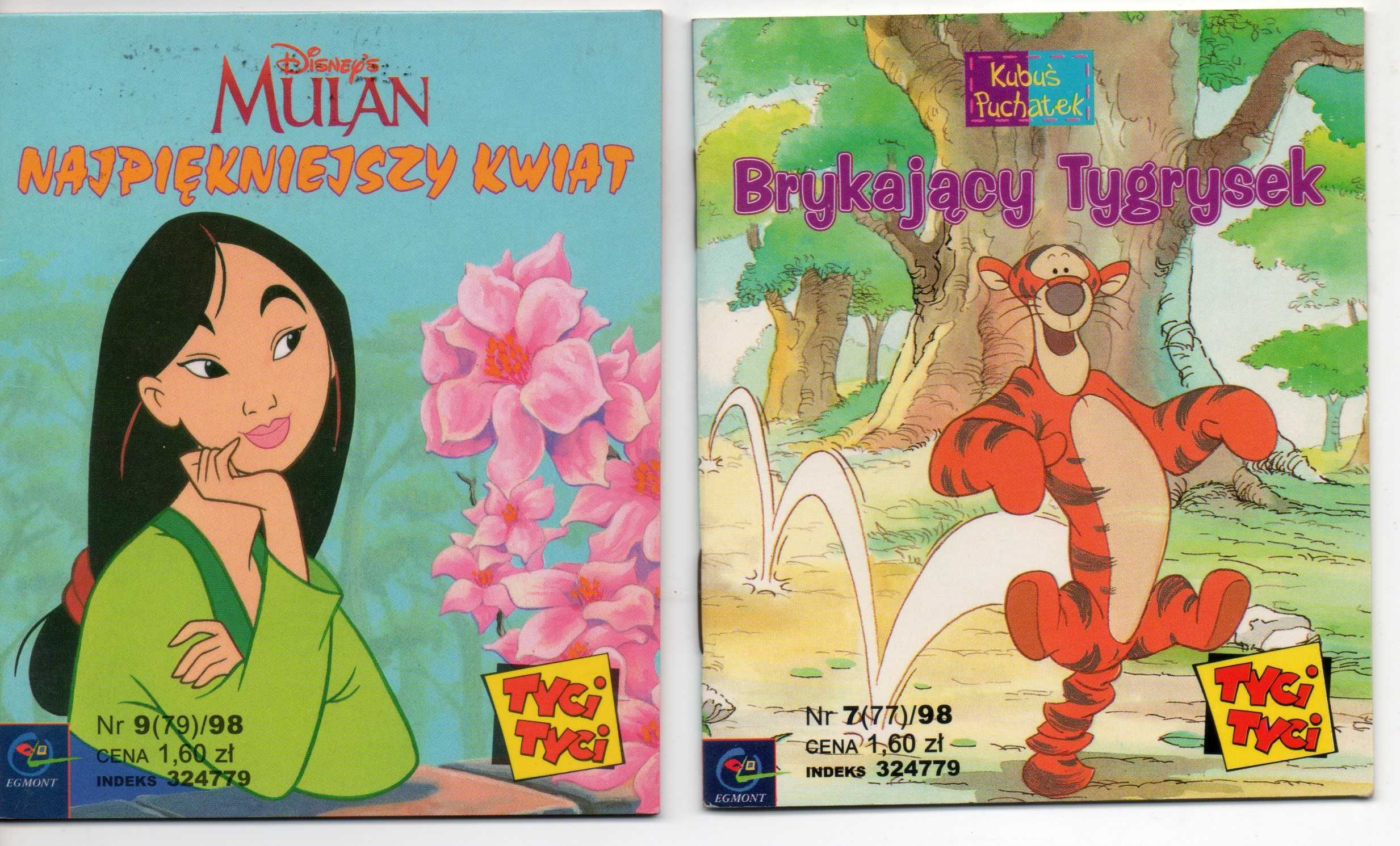 2 Mini książeczki Disney-a Mulan i Brykający Tygrysek 1998r.