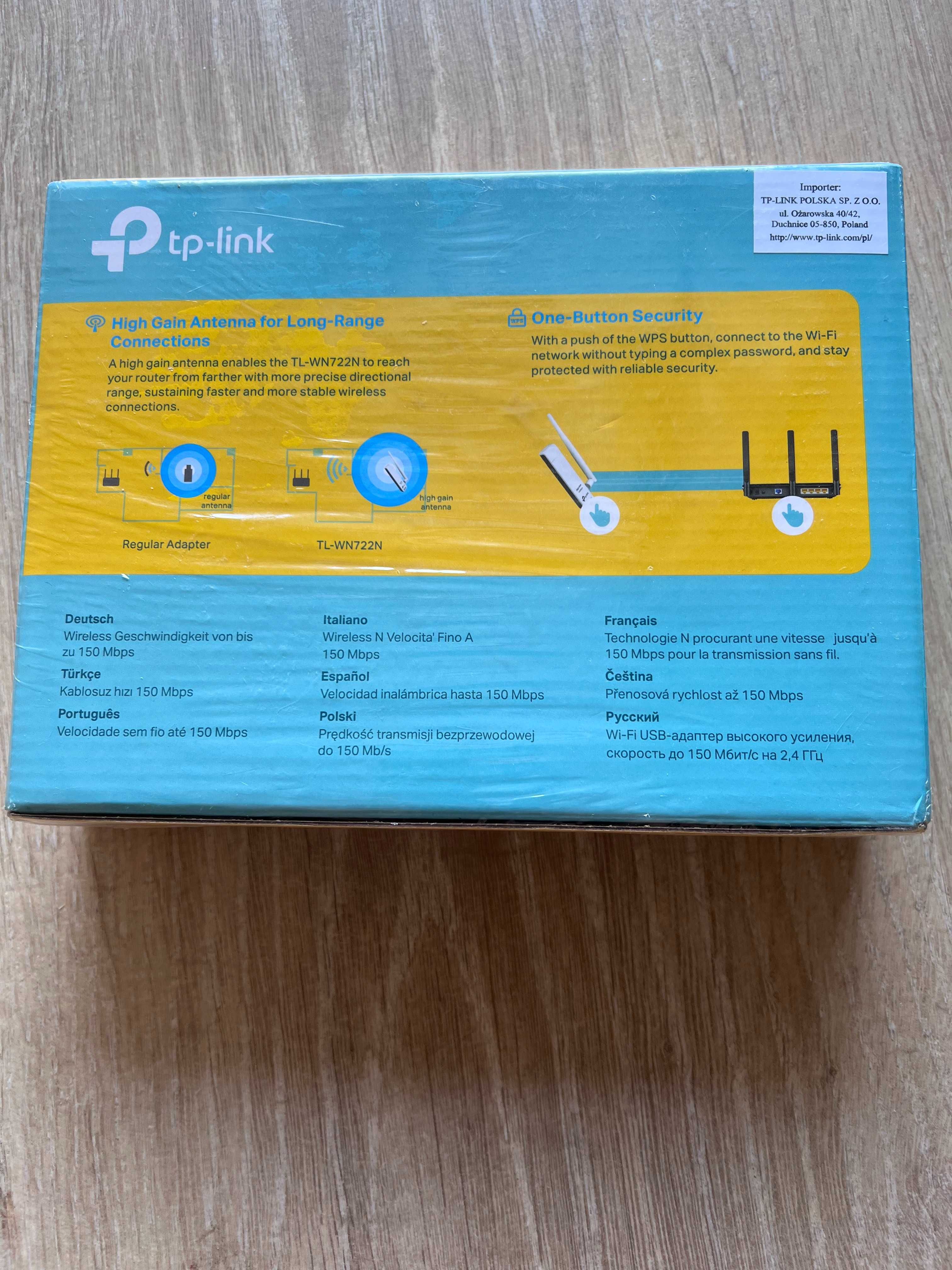 Karta sieciowa TP-Link TL-WN722N WiFi N USB 802.11n/150Mbps 4 dBi WPS