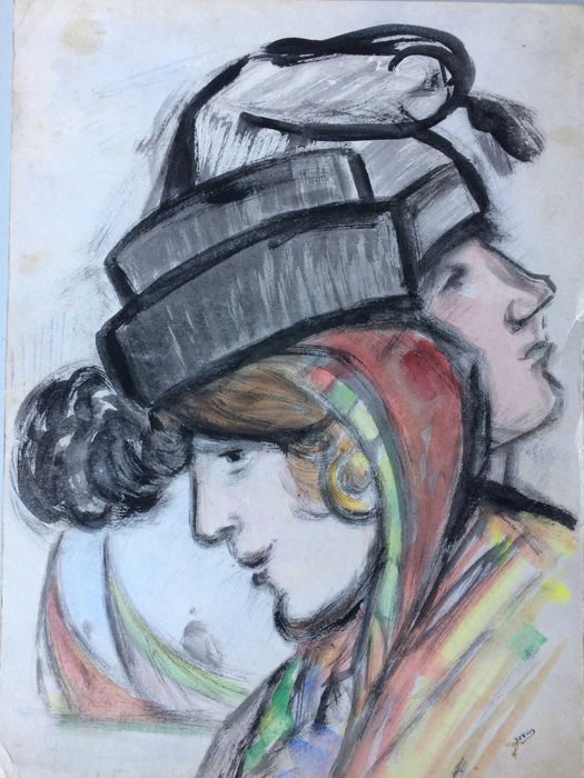 Dois originais do artista JOCAR – 2 pinturas sobre o mar – Setúbal