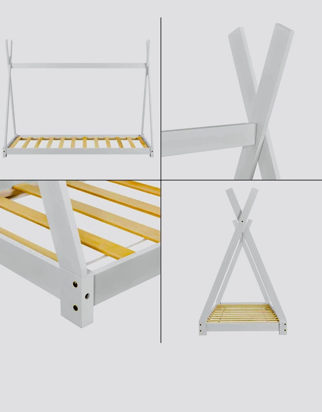 Cama Tipi 90x200 cm branco mate