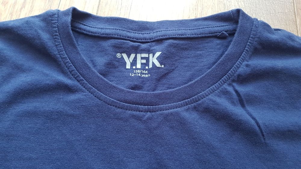 KIK Y.F.K t- shirt koszulka 158/164 cm 12-14 lat granat chłopak