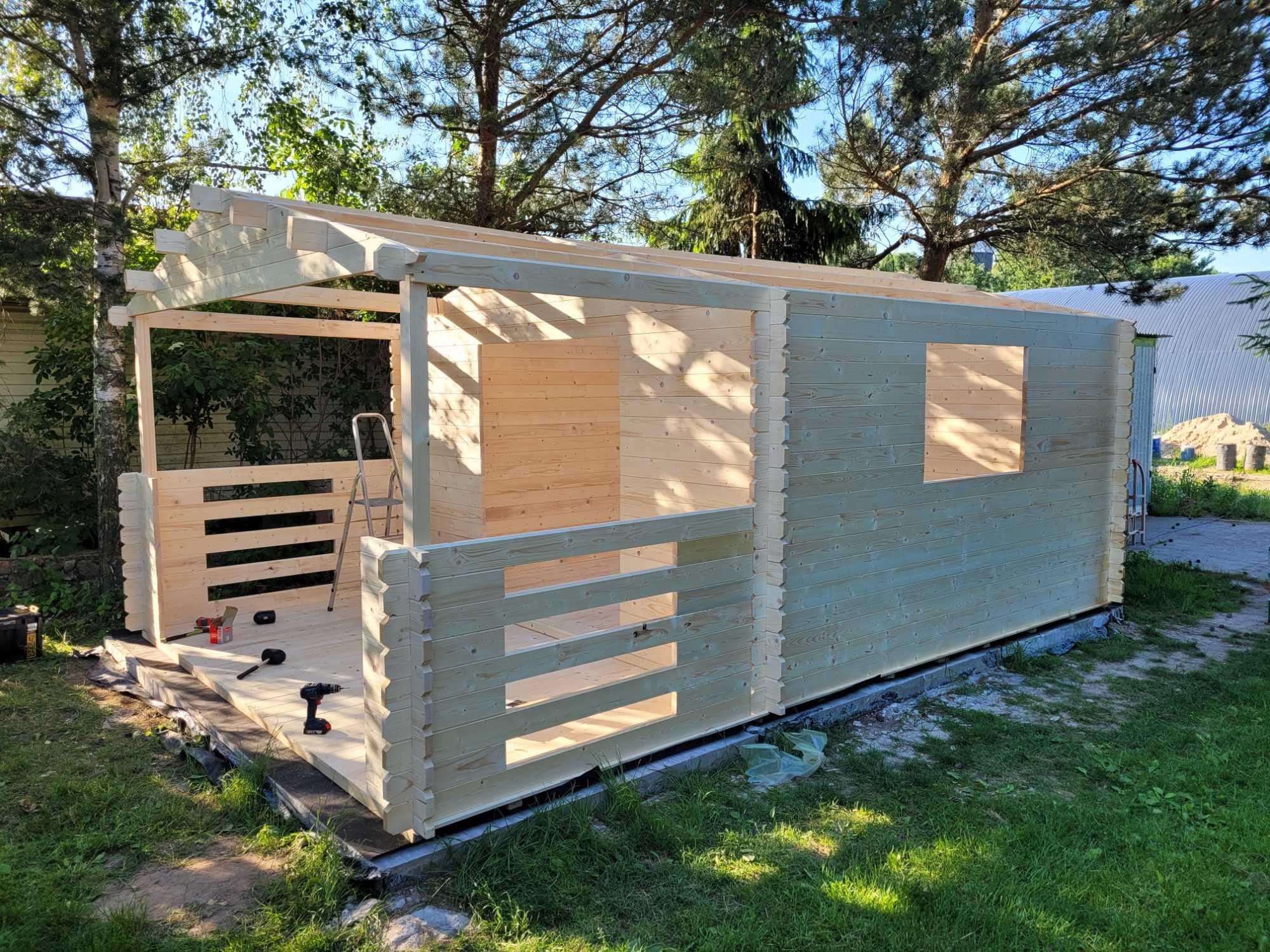 od RĘKI SOLIDNY domek LETNISKOWY+taras 6x4*24m2*ogrodowy*ściany  34mm