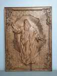 Obraz Jezus Chrystu z naturalnego drewna 3D Prezent rzeźba 44x32