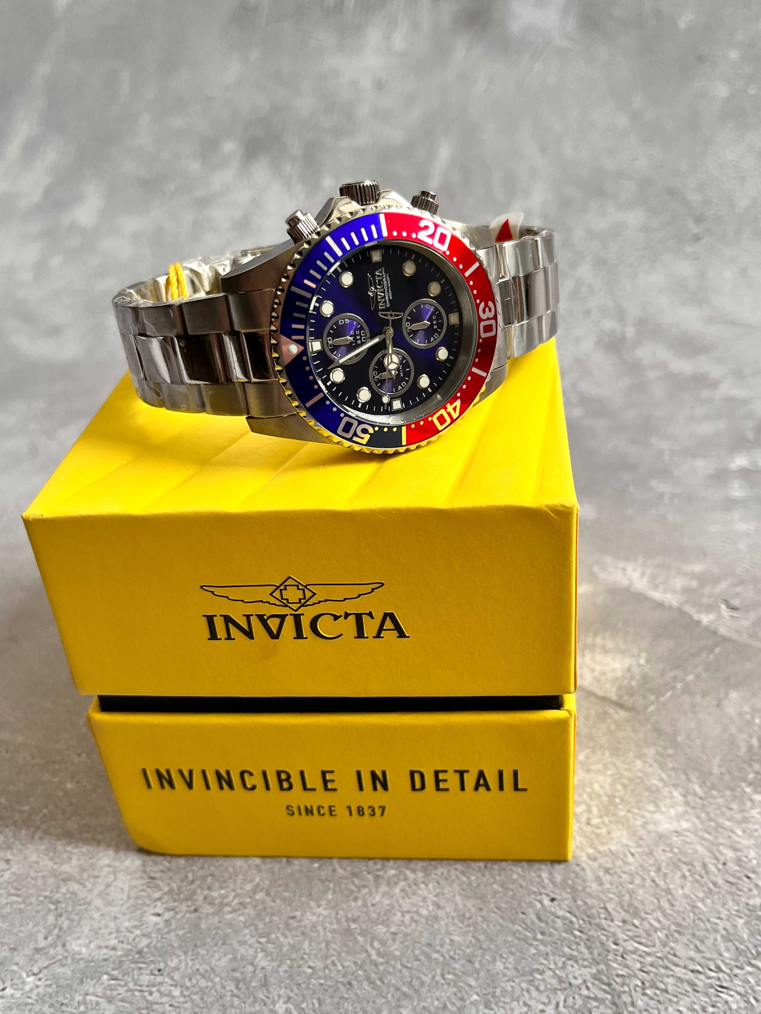 годинник часы Invicta 1771 pro diver срібний браслет инвикта Ø43мм