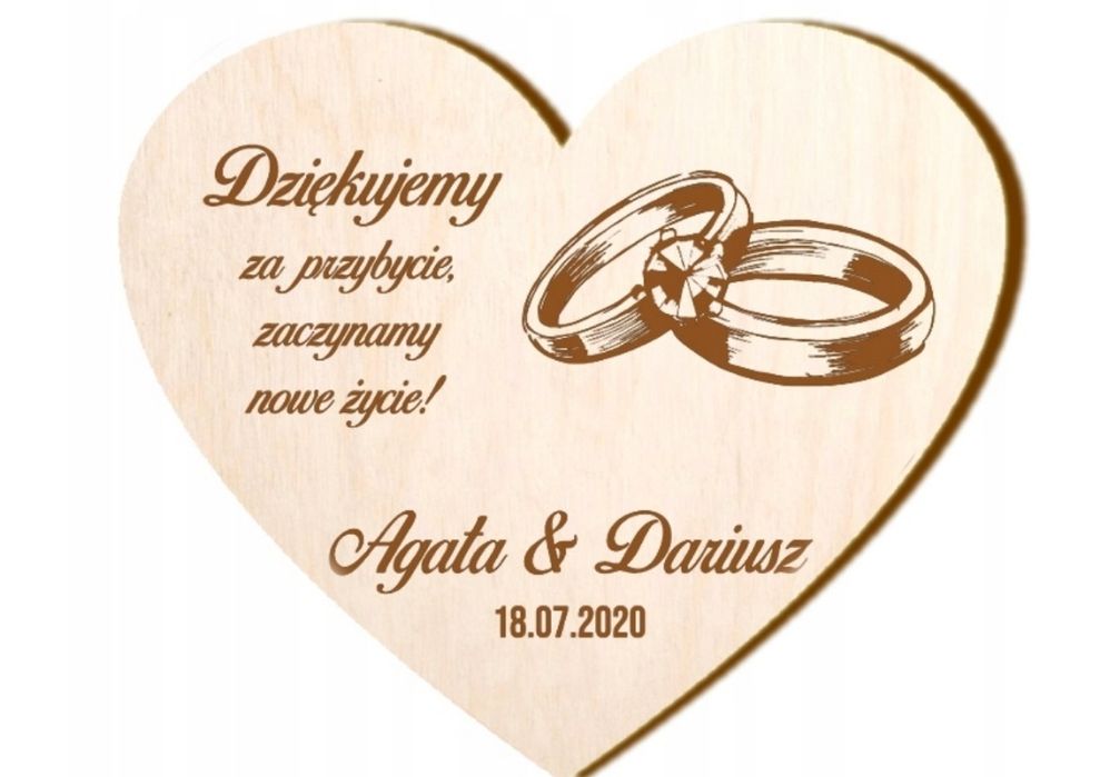 Ślubne zaproszenia podziękowania zawieszki na alkohol