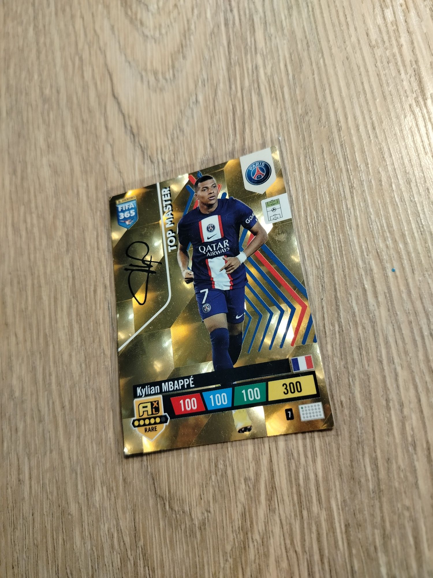 Złota karta piłkarska-Mbappé-panini orginalna