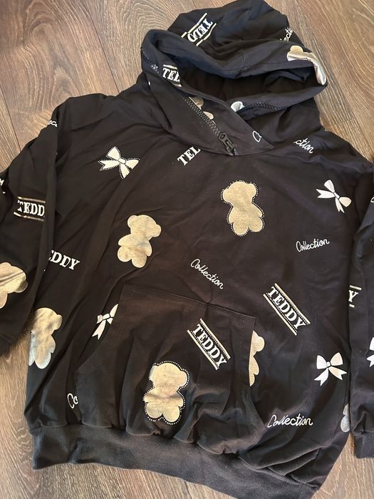Bawełniana czarna bluza z kapturem teddy collection r. S-M uniwersalny