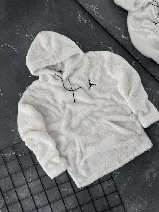 Тепла флісова худі Jordan • Білий чоловічий худі