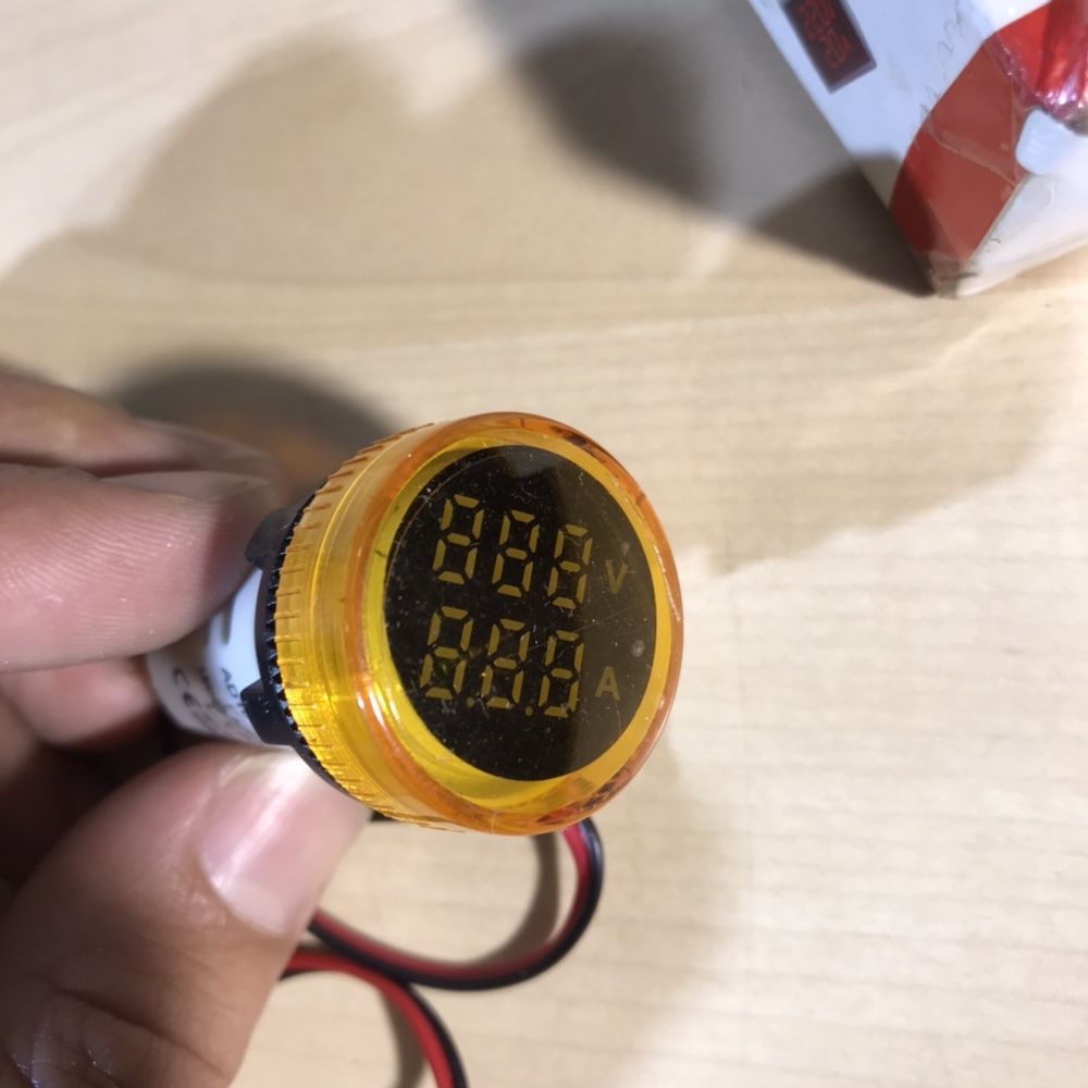 Voltímetro Amperímetro digital led redondo AC - Novo