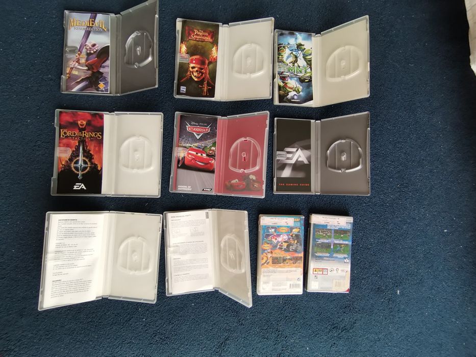PSP Sony Caixas dos jogos com livros e selo Igac (Preço do Conjunto)