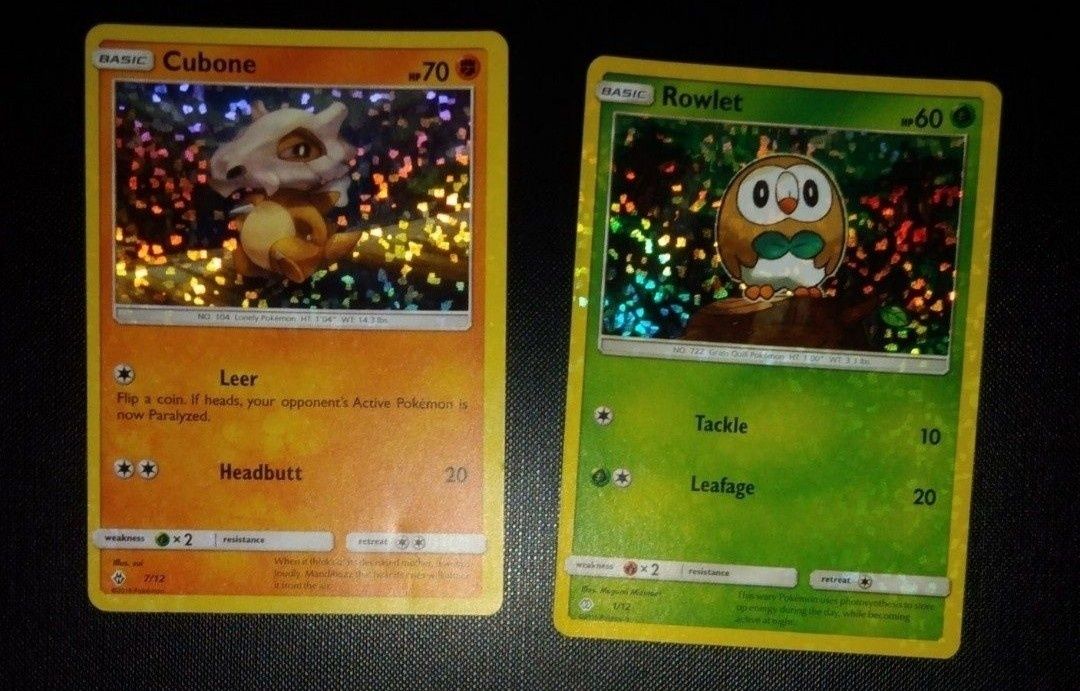 Cartas Pokemon (Rowlet,Cubone)