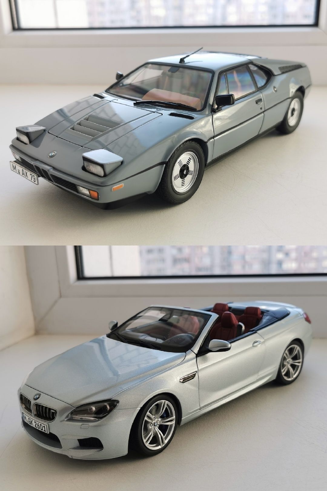 Модель 1:18 Norev BMW M1 Light grey/Paragon BMW M6 Cabrio Silverstone