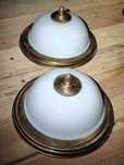Plafony okrągłe lampy kinkiety 26,5cm mosiądz szkło