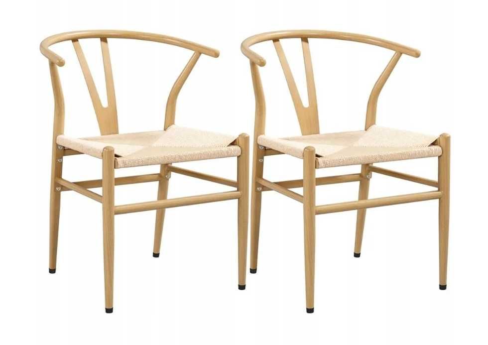 Krzesła Metalowe YAHEETECH  Struktura Drewna NOWE!!!