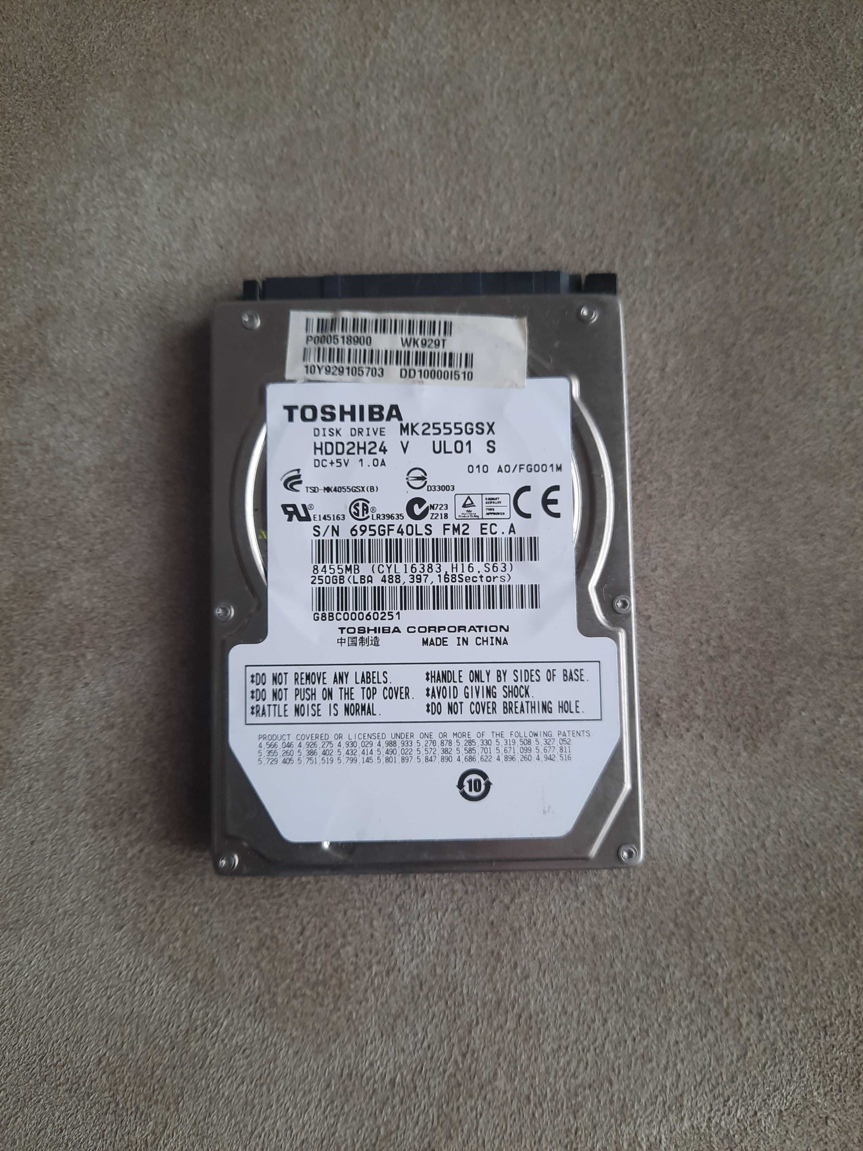 Disco HDD Toshiba MK2555GSX 250 GB