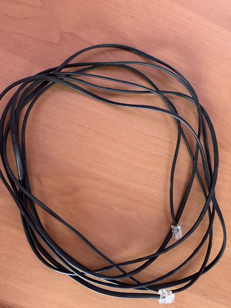 Kabel telefoniczny/sieciowy czarny 3,74m