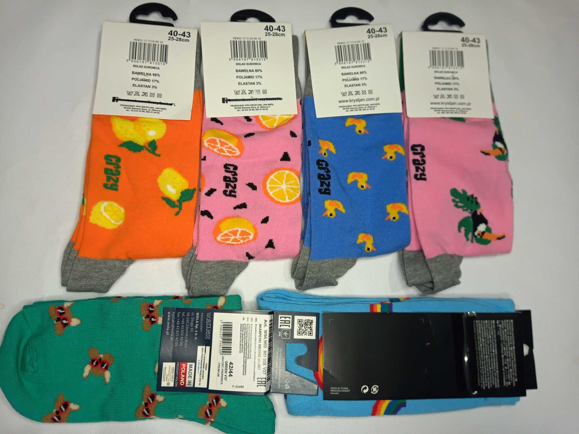 Kolorowe skarpetki męskie Crazy Socks, Krystjan, H&M, Wola