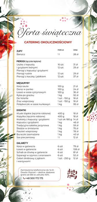 Catering okolicznościowy na święta i wigilię
