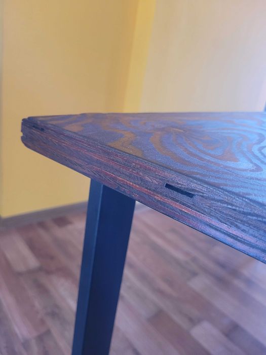 Biurko loft 150×75 – stalowy stelaż, blat drewniany, handmade