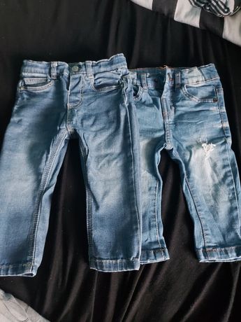 2x spodnie jeansy 74