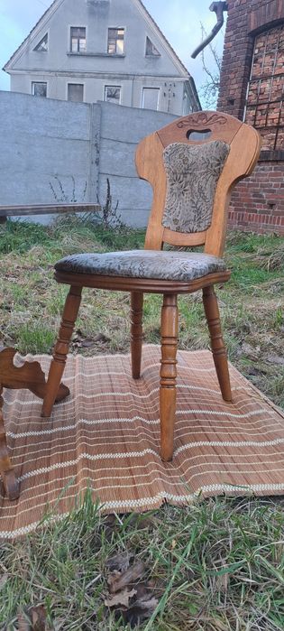 Stół z krzesłami stolik meble lite drewno komplet