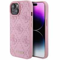 Etui iPhone Guess Guhcp15Sp4Epmp 6.1" Różowy/Pink 4G Stamped