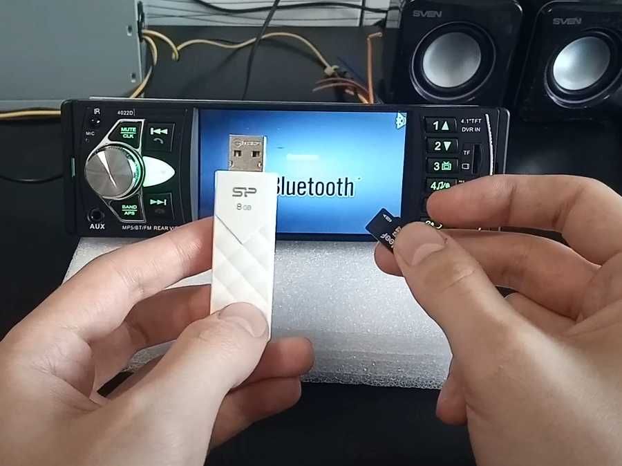 Автомагнітола стандартна з дисплеєм bluetooth usb microsd та пультом