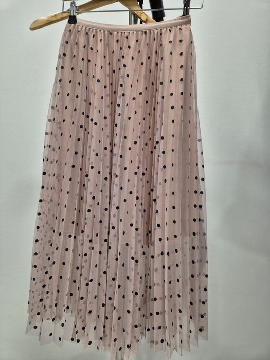 Spodnica plisowana w groszki pudrowy roż S/M
