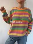 Sweter STR bawełniany 42 44 paski kolorowy sweterek