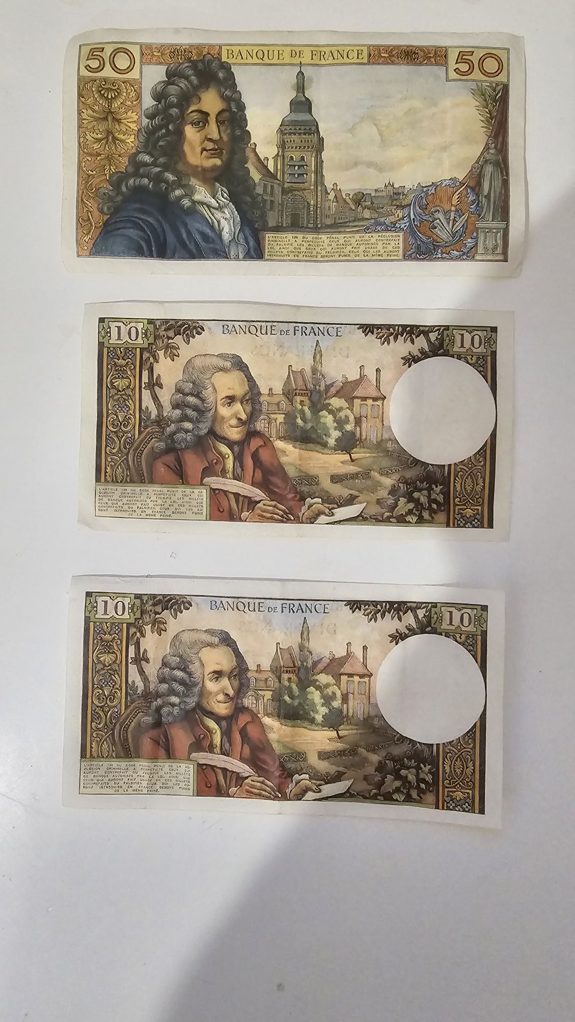 Banknoty Franki Francuskie 1967