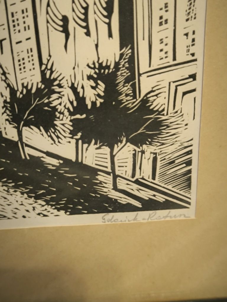 Grafika Poznań Ratusz Stefan Rassalski PRL