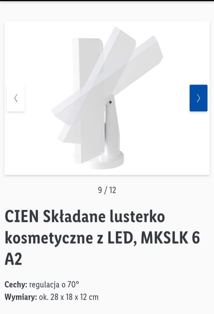 Składane lustro led