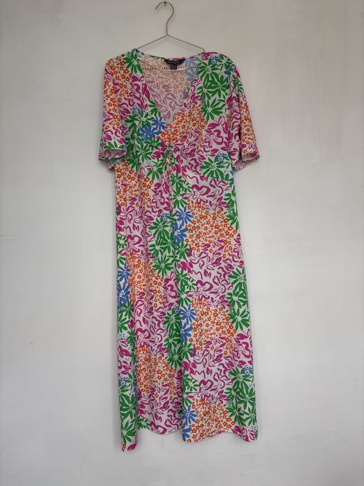 Kolorowa sukienka maxi letnia na lato Primark 48 4xl plus size