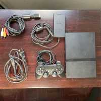 PS2 Slim + cabos + comando (genérico)