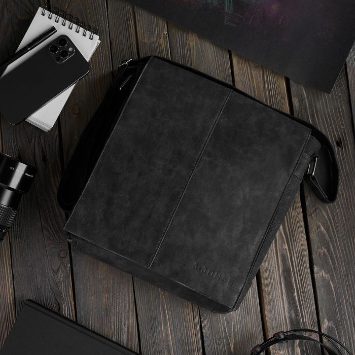 Torba męska na ramię messenger ze skóry syntetycznej SP-07-BL