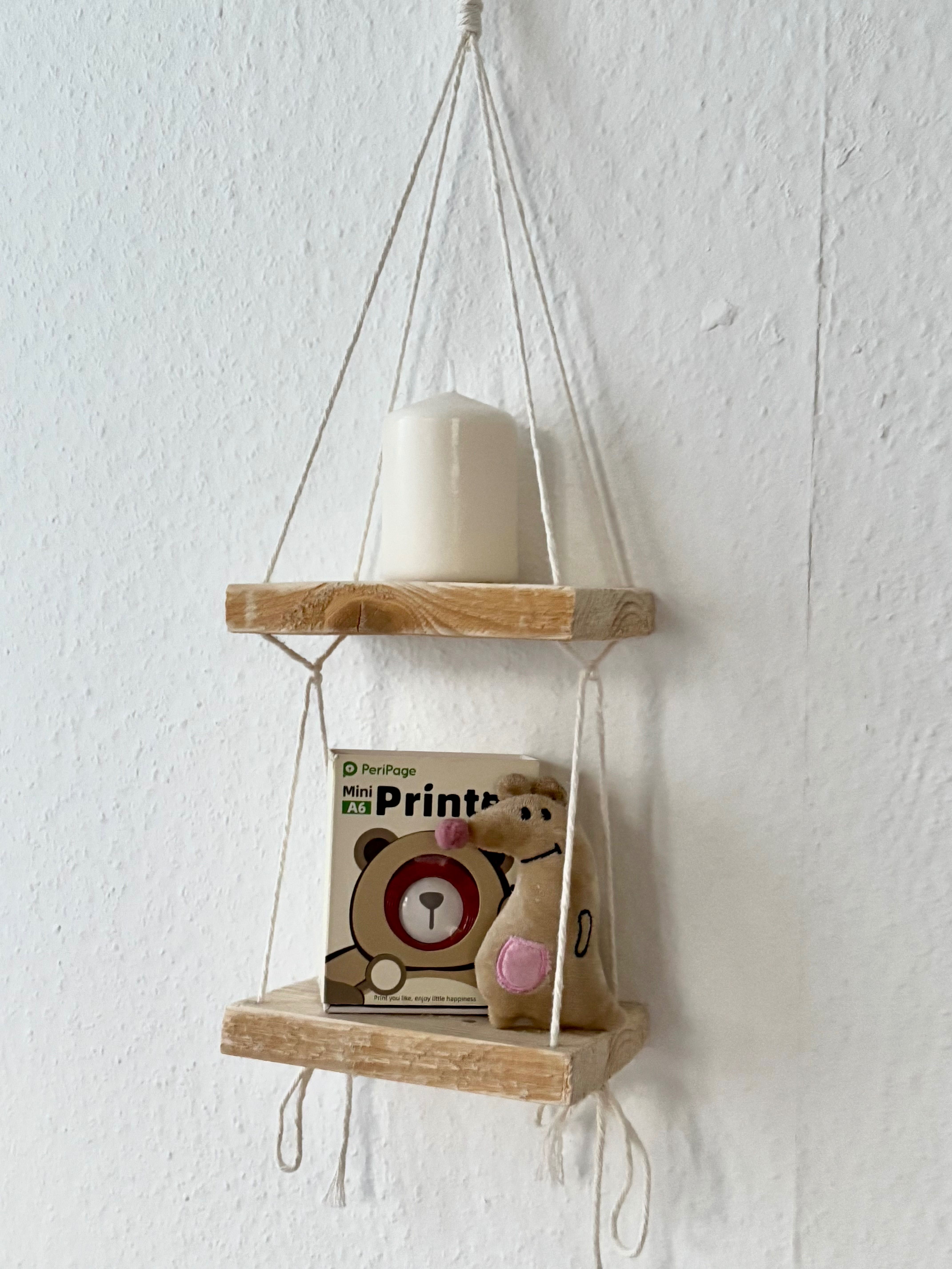 Wisząca drewniana półka osoba na ścianę boho/ do pokoju/ dla dziecka