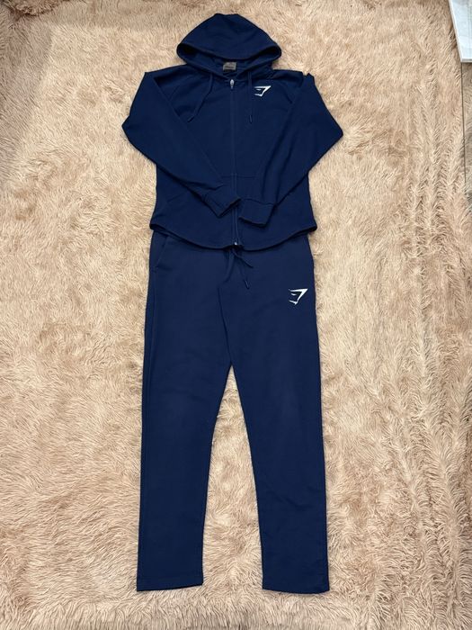 Синий Спортивный костюм gymshark джимшарк штаны + кофта оригинал m