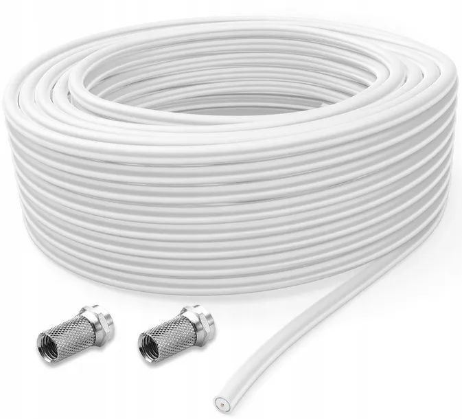 Zestaw antenowy 10m przewód koncentryczny 6,8mm + 2 wtyki F