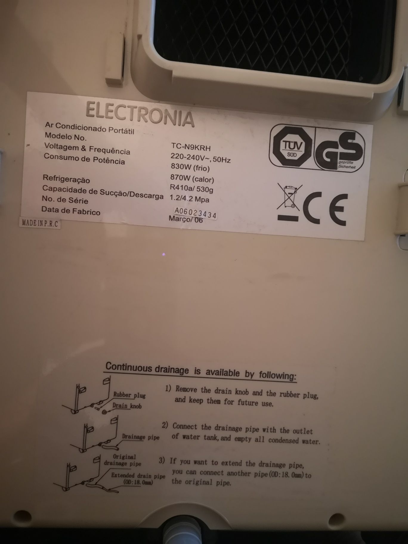 Ar condicionado Portátil Electronia